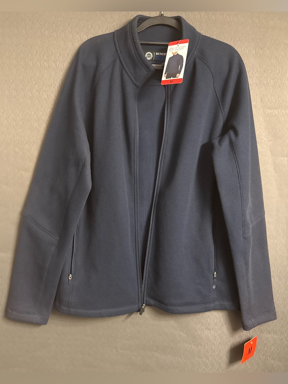 NWT Mondetta Outdoor Project Men's Full Zip Jacket Blue Textured Size M